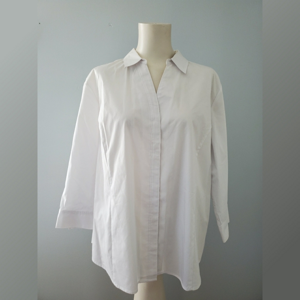 Basic Editions White Button Down Shirt NWT